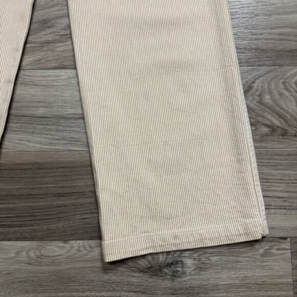 J. Crew Slim Wide Leg High-Rise Cropped Jean in Khaki Stripe - Picture 6 of 8